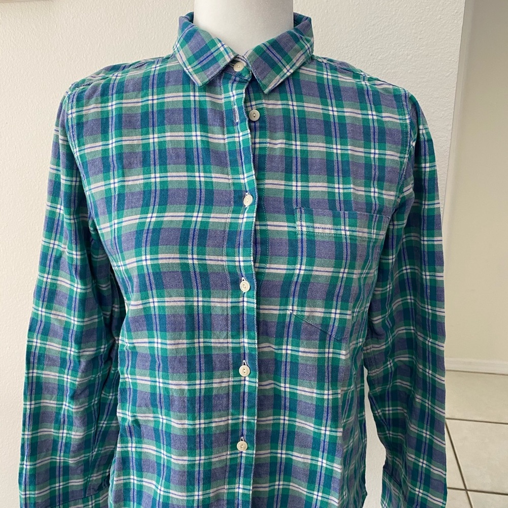 J. Crew Flannel Button Down Top